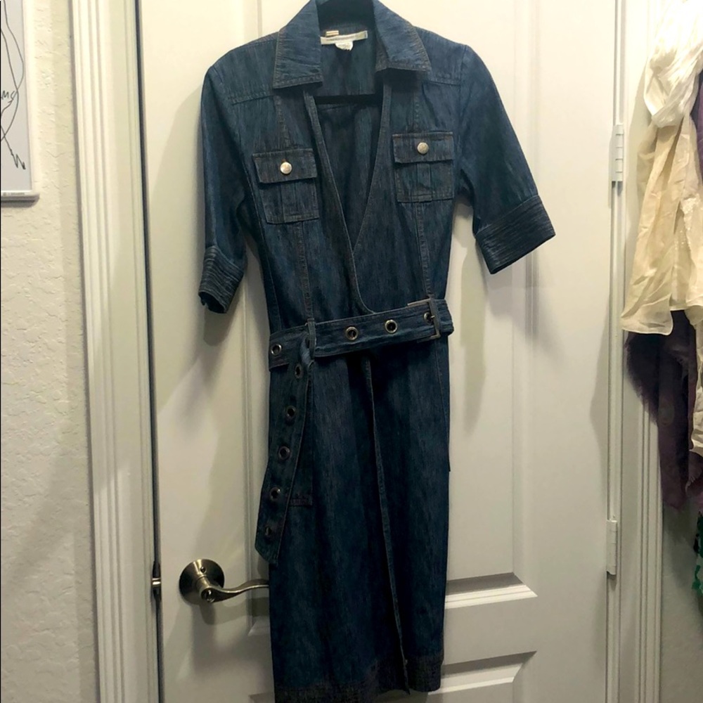 Diane von Furstenberg denim wrap dress